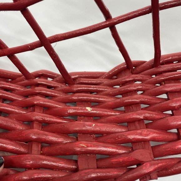 Vintage Wicker Pink Heart Woven Shelf - Picture 3 of 10